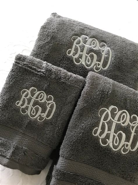 Monogrammed Towel Set Custom Towel Set Custom Home Decor Etsy