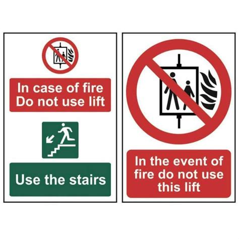 In The Event Of Fire Do Not Use Lift Sign Ese Direct