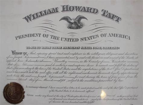 1911 William Howard Taft Signed Presidential Commission Document JSA