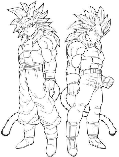 Goku coloring pages goku dragon ball z anime coloring pages for kids printable free.… cool dragon ball z coloring pages pdf. vegeta and goku super saiyan 4 coloring pages | Dragon Ball Vegeta And Goku Transforms Into A Su ...