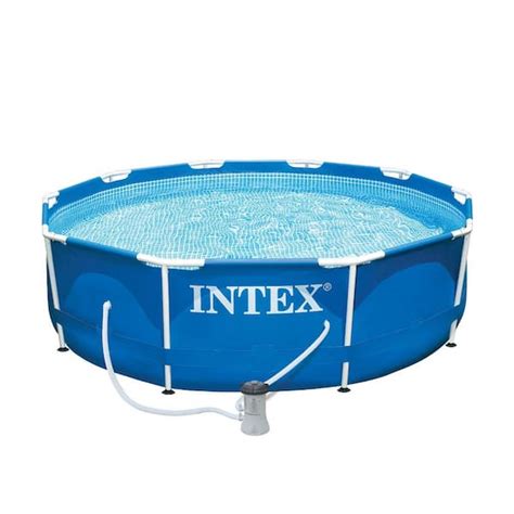 Intex Ft X In Metal Frame Above Ground Swimming Pool Set With