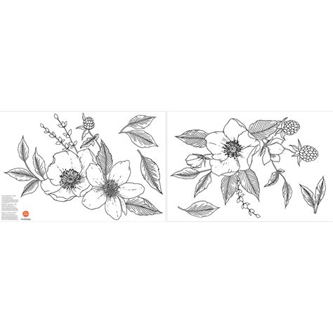 Dwpk3902 Love Karla Designs Anemone And Blackberry Wall Decals By