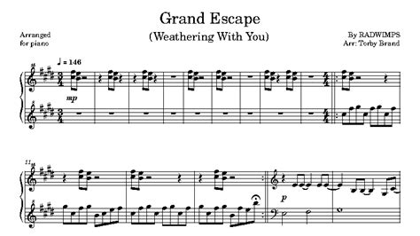 Grand Escape Weathering With You Tenki No Ko グランドエスケープ Piano