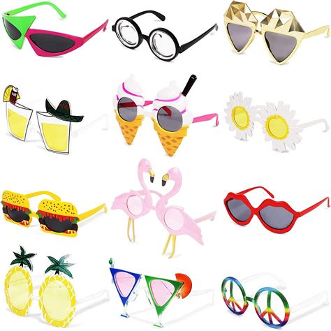 12 Pack Novelty Sunglasses Party Favors Funny Glasses For Summer Pool Beach Party Photo Booth