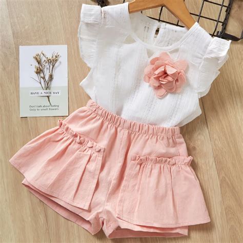 Perimedes 2019 Summer Kids Girls Clothes Toddler Baby Girls Fly Sleeve