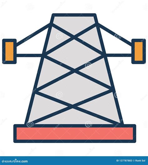 Electric Power Pylon Isolated Vector Icon Can Be Easily Modified Or