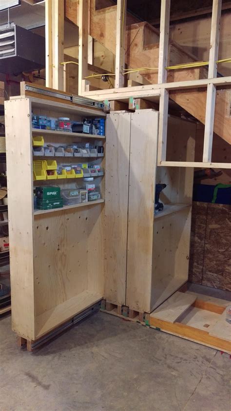 Slide Out Shelves For Under The Stairs Storage In My Garage Diy