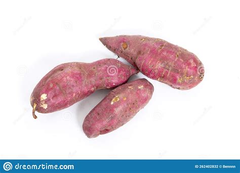 Red Sweet Potato Isolated On White Stock Photo Image Of Background