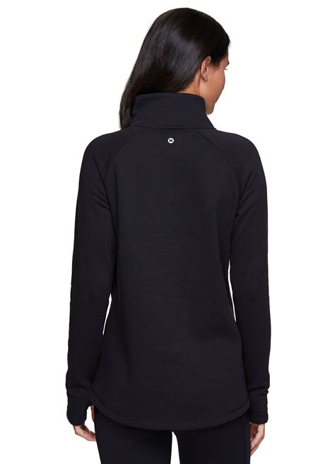 Rbx Active Womens Zip Mock Neck Wrap Fleece Pullover Sweatshirt With Pockets