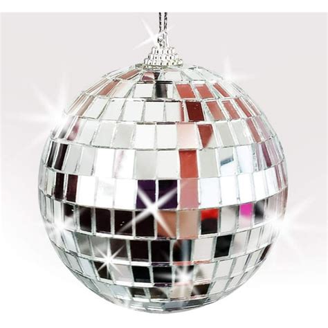 Joyx 4 Inch Mirror Disco Ball Silver Disco Ball With Hanging String