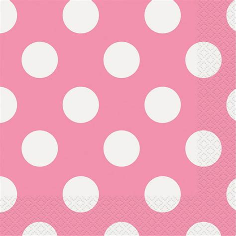 Polka Dot Paper Luncheon Napkins Hot Pink 16ct