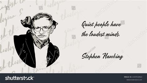 Vector Portrait Stephen Hawking English Theoretical Stock Vector
