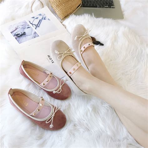 All Match Round Toe Bow Tied Ballet Flats Women Velvet Flat Loafers