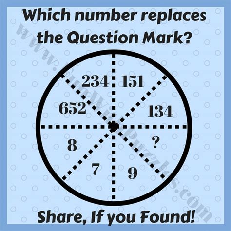 Find The Missing Number In The Circle Puzzle Questions Fun With Puzzles