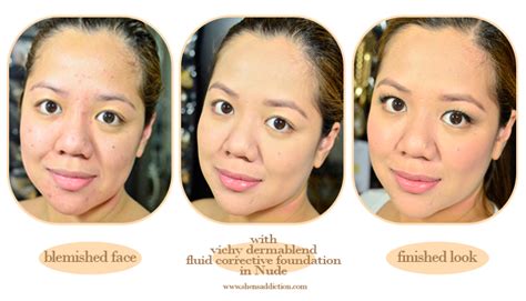 Vichy Dermablend Fluid Corrective Foundation Review Swatches Before