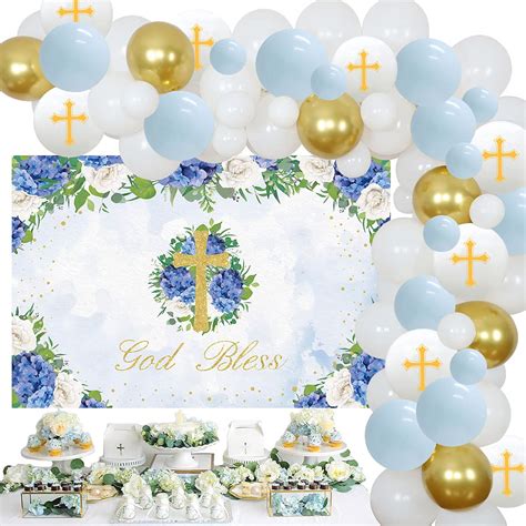 Buy First Communion Decor For Boys God Bless Party Decorations White