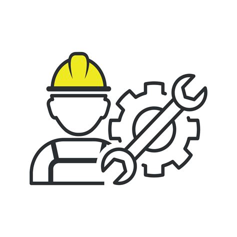 Technician Icon With Simple Silhouette Design Repairman Icon Vector