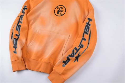 Best Fake Hellstar Fire Orange Hoodie Orange Dye Of Reps Sneaker