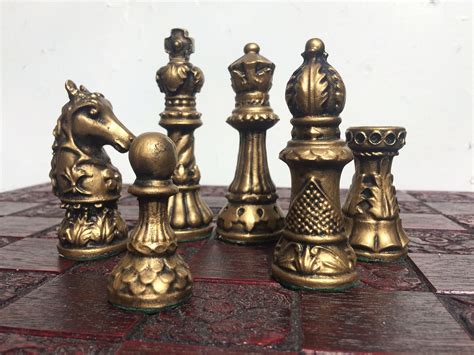 Baroque Themed Staunton Chess Set Cold Cast Reconstructed Stone Chess