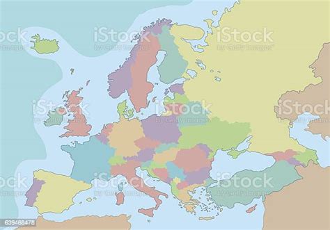 Mappa Politica Delleuropa Con Colori Diversi Per Ogni Paese Immagini