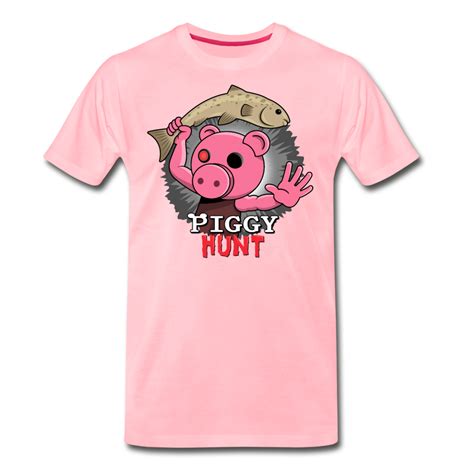 Piggy Official Store Piggy Hunt Fish Attack T Shirt Mens