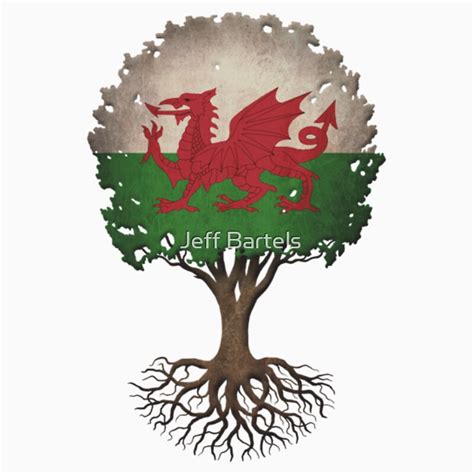 Tree Of Life With Welsh Flag One Piece Short Sleeve By Jeff Bartels