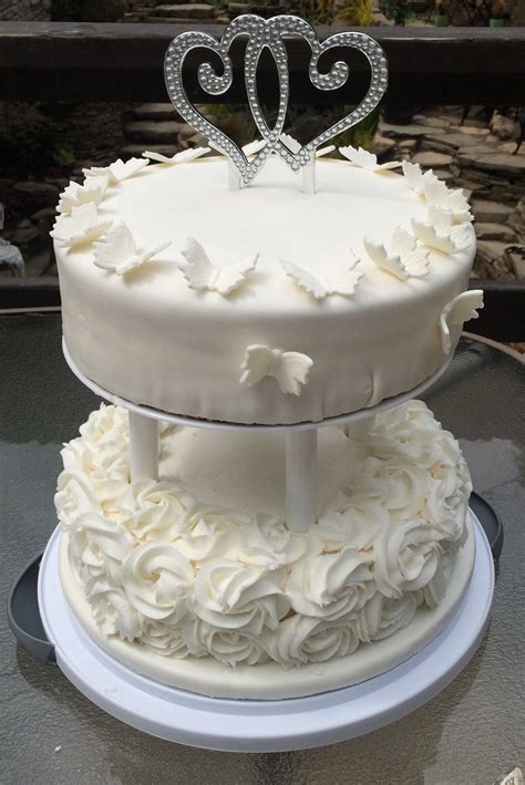 2 tier wedding cakes is one of the pictures contained in the category of cakes and many more images contained in that category. 2 tier simple Wedding cake | Special desserts, Cupcake ...