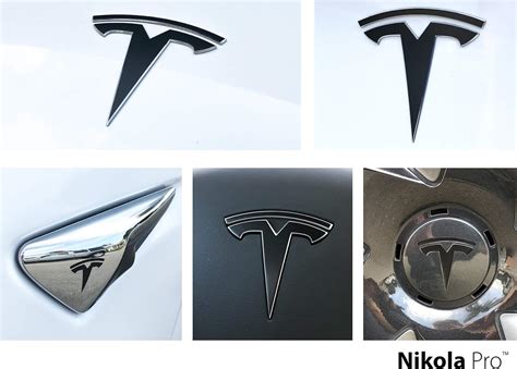 Nikola Pro Tesla Model 3 Logo Decal Wrap Kit Satin Black