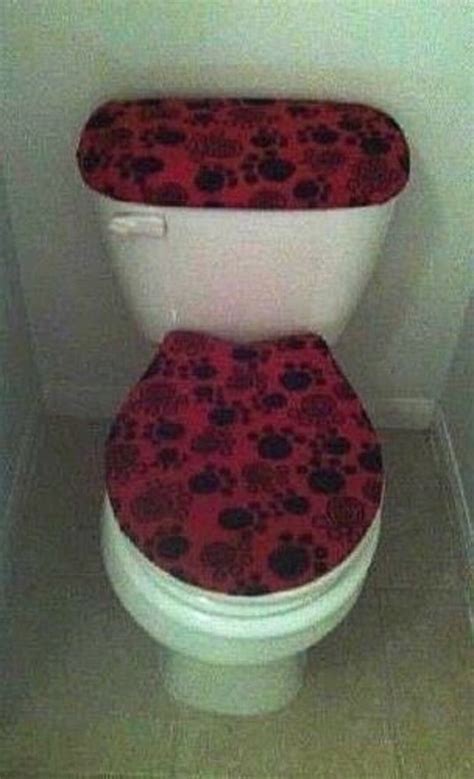 Red And Black Paw Prints Fleece Fabric Toilet Seat Cover Set Etsy