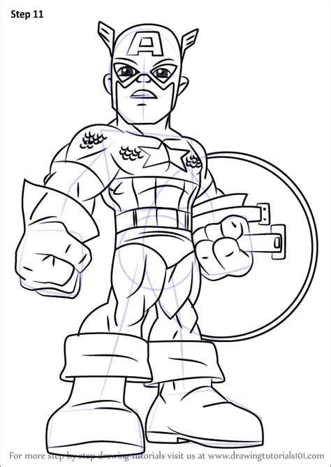 Learn How To Draw Captain America From The Super Hero Squad Show The