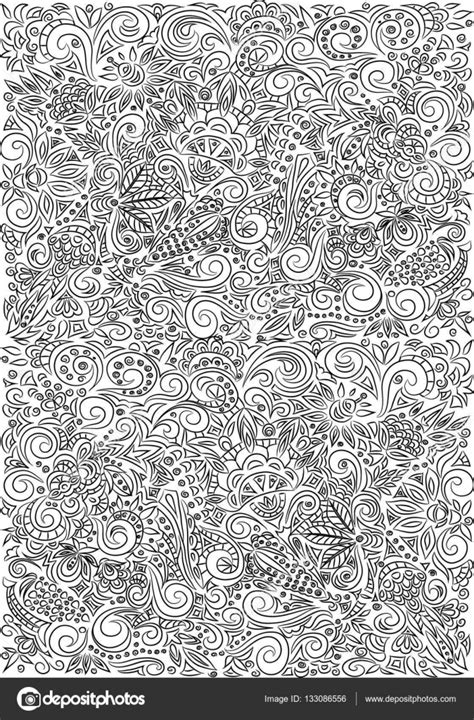 Zentangle Doodle Texture Coloring Book For Adult — Stock Vector