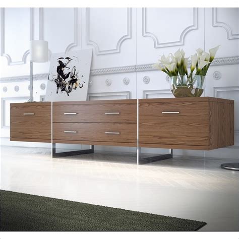 Units come in varying lengths, and are approximately 11.5d x 21h. Modloft Allen 72" Entertainment Unit in Walnut Finish ...