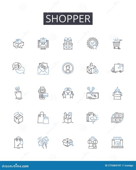 Shopper Line Icons Collection Consumer Buyer Customer Patron