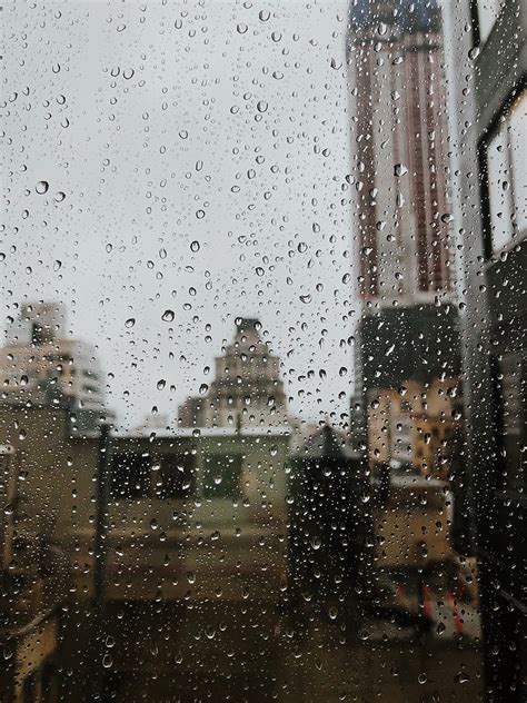 Drops Rain Window City Glass Hd Phone Wallpaper Peakpx
