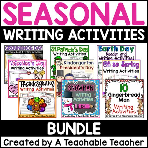 Seasonal Writing Activities Bundle A Teachable Teacher