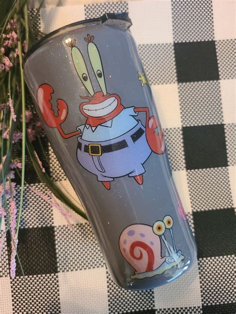 Spongebob Inspired Tumbler Custom Spongebob Cup 20oz Curve Etsy