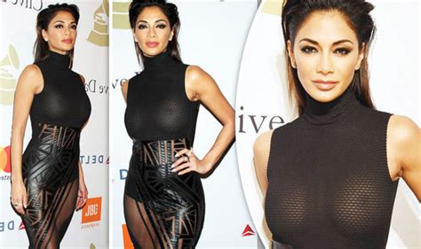 Nicole Scherzinger Flashes Nipples As She Goes Braless In Eye Popping Sheer Black Gown