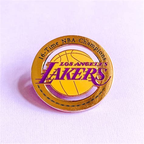 Lakers Hard Enamel Pin Los Angeles Nba Etsy