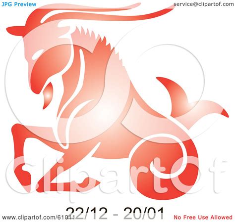 Royalty Free Rf Clipart Illustration Of A Shiny Red Capricorn Astrology Symbol With Duration