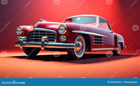 Vintage Car on Solid Setting Retro Delight Stock Illustration