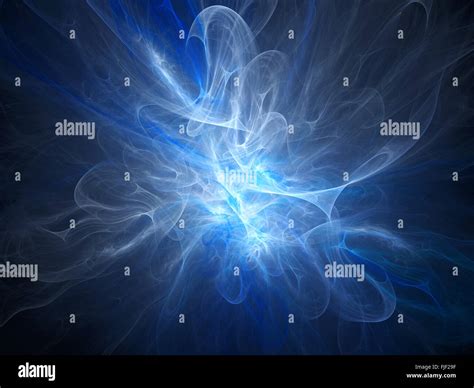 Blue Glowing Plasma Flame Computer Generated Abstract Background Stock