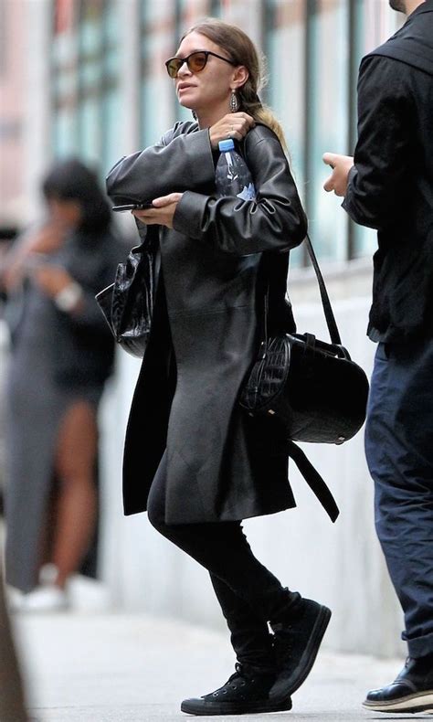 Olsens Anonymous Ashley Olsen Steps Out In An Edgy Black On Black