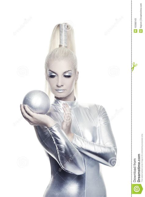 Beautiful Cyber Woman Stock Image Image Of Confident 10398143