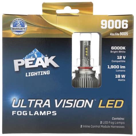 Peak 2 Pack 90059006 Ultravision Led Fog Bulbs 9006uled 2pk Blain