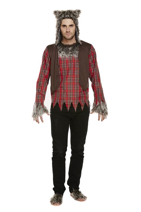Adult Mens Werewolf Halloween Fancy Dress Costume Outfit Teen Wolf Ebay