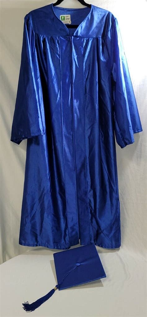 Herff Jones Blue Graduation Gown And Cap For Height 5 Gem