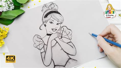How To Draw Cinderella Easy Drawing Tutorial Farju Drawing Academy