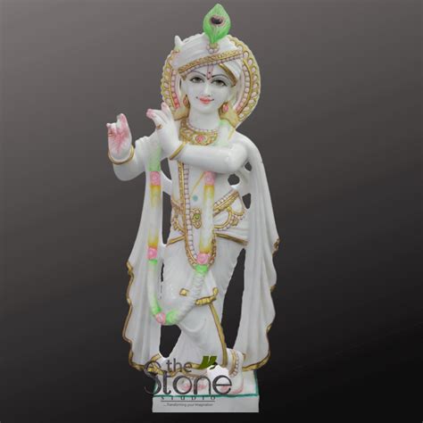 Buy Beautiful Marble Krishna Statue 2ft The Stone Studio