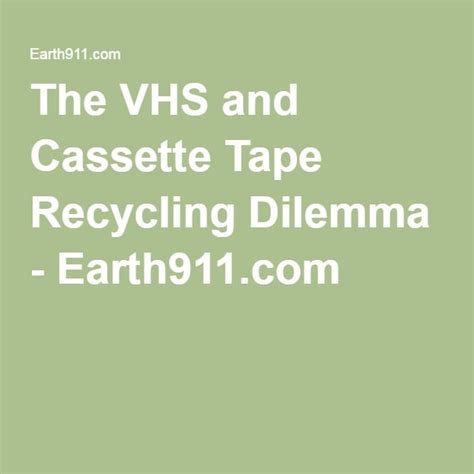The Vhs And Cassette Tape Recycling Dilemma Cassette Tapes Cassette Vhs