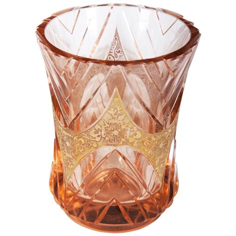Art Deco Bohemian Crystal Glass Vase For Sale At 1stdibs